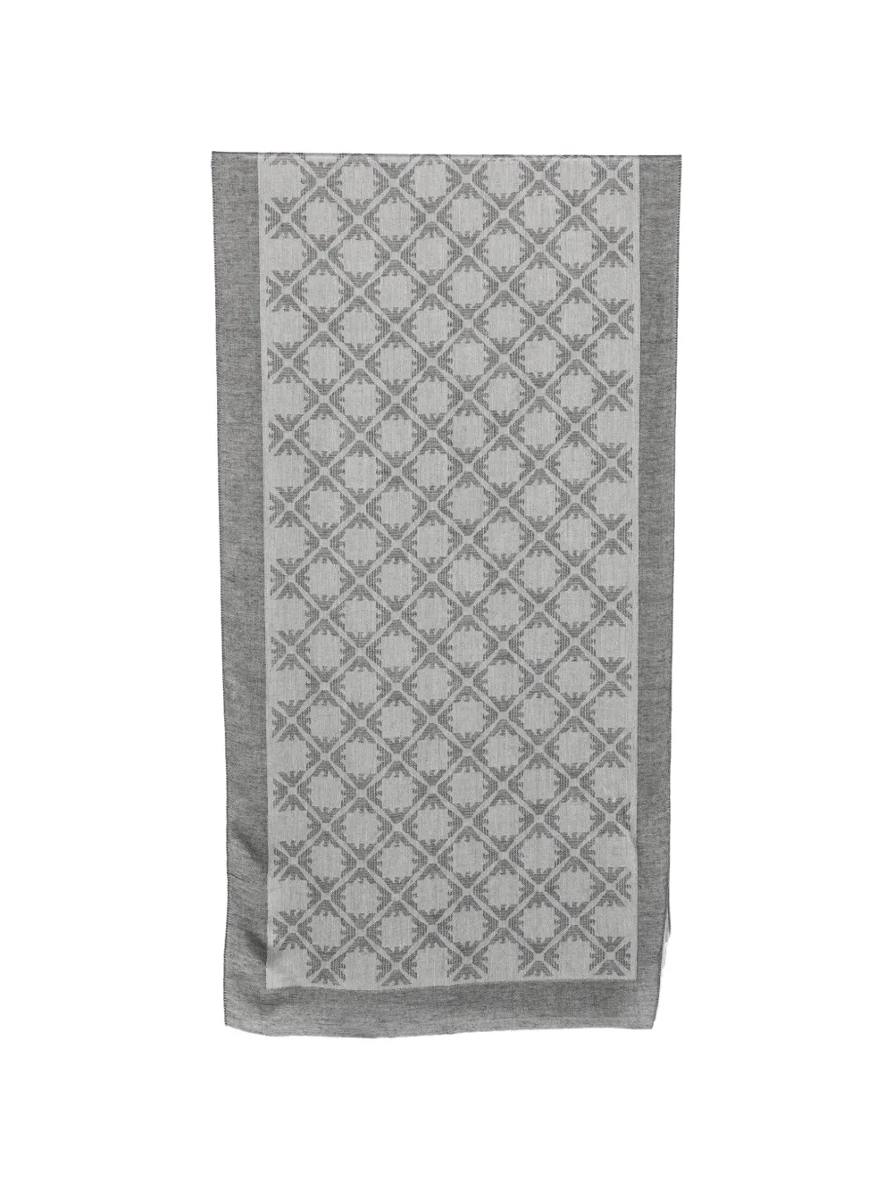 Emporio Armani Sciarpa con monogramma e frange - Grigio