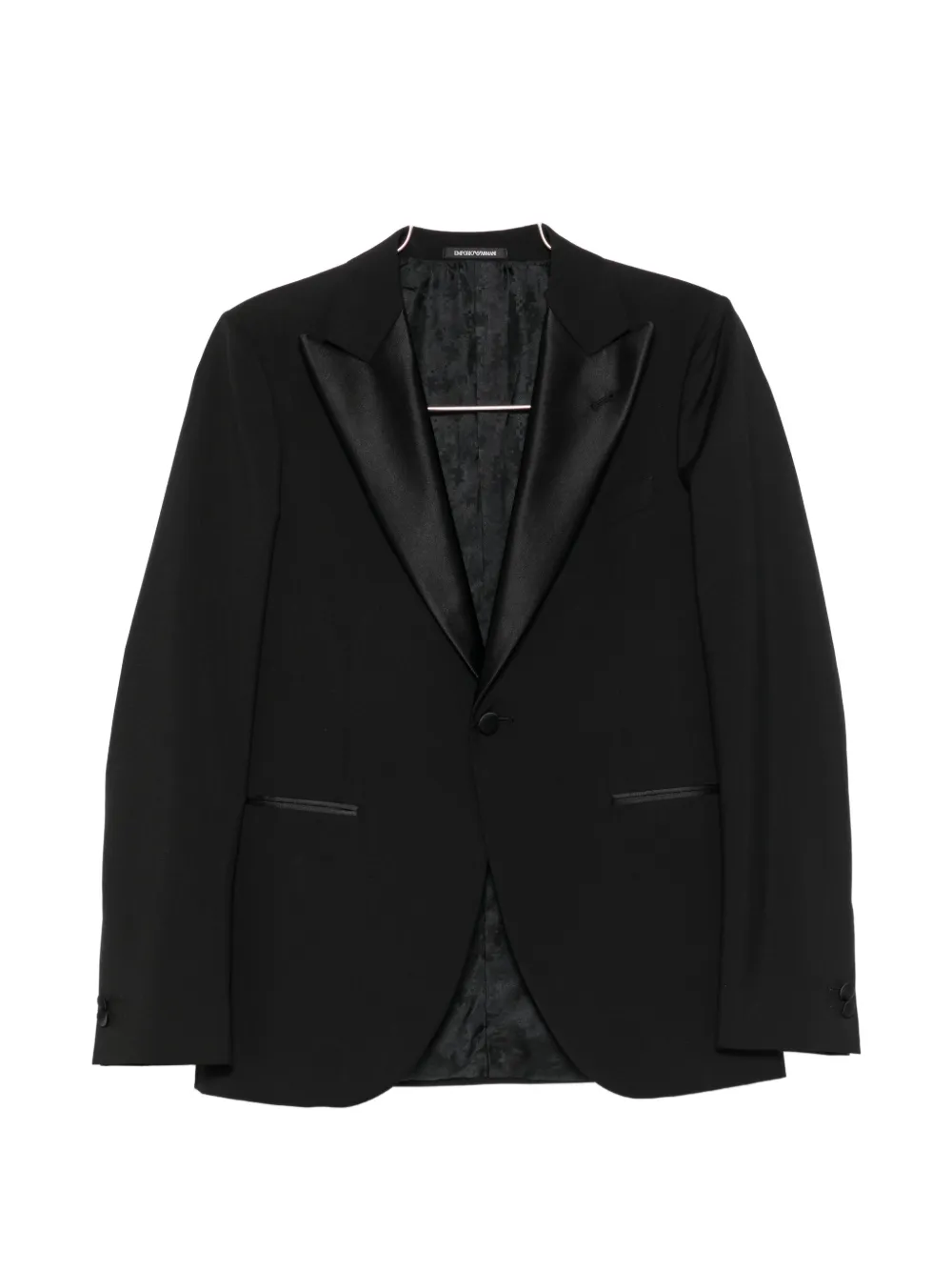 Emporio Armani satin-trim peak-lapel suit - Nero