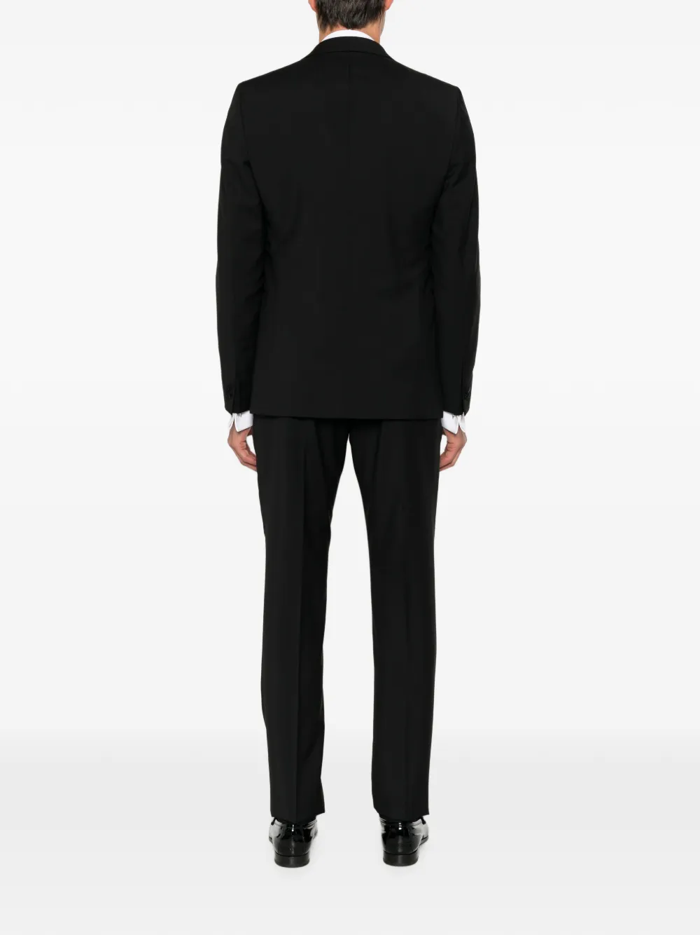 Emporio Armani Smoking met satijnen afwerking en gekerfde revers Zwart