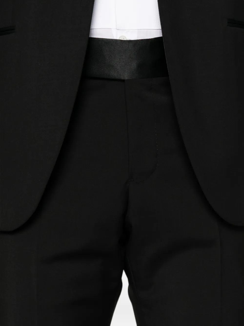 Emporio Armani Smoking met satijnen afwerking en gekerfde revers Zwart