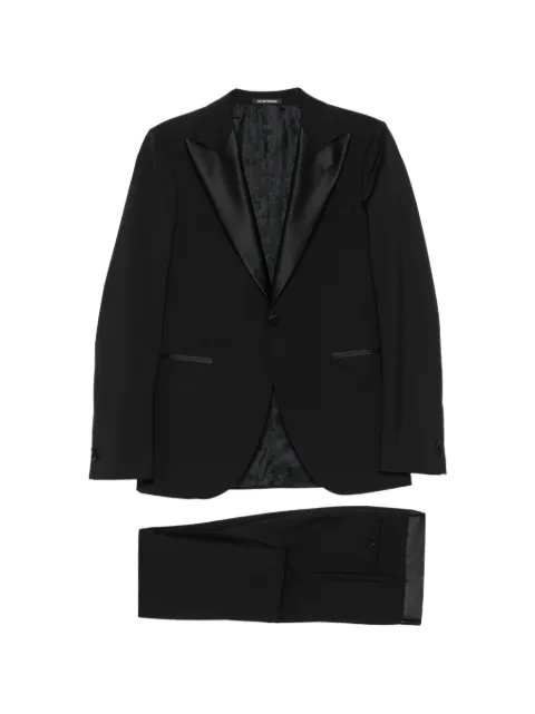 Emporio Armani satin-trim peak-lapel suit