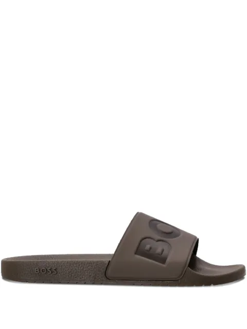 BOSS logo-embossed slides
