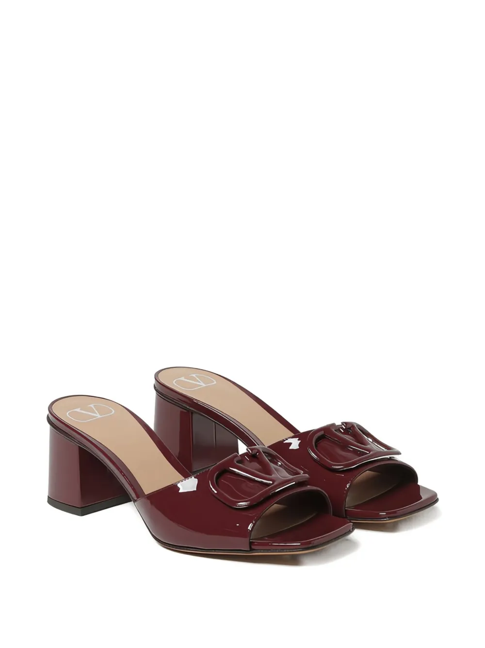 Valentino Garavani 60mm VLogo patent leather sandals Red