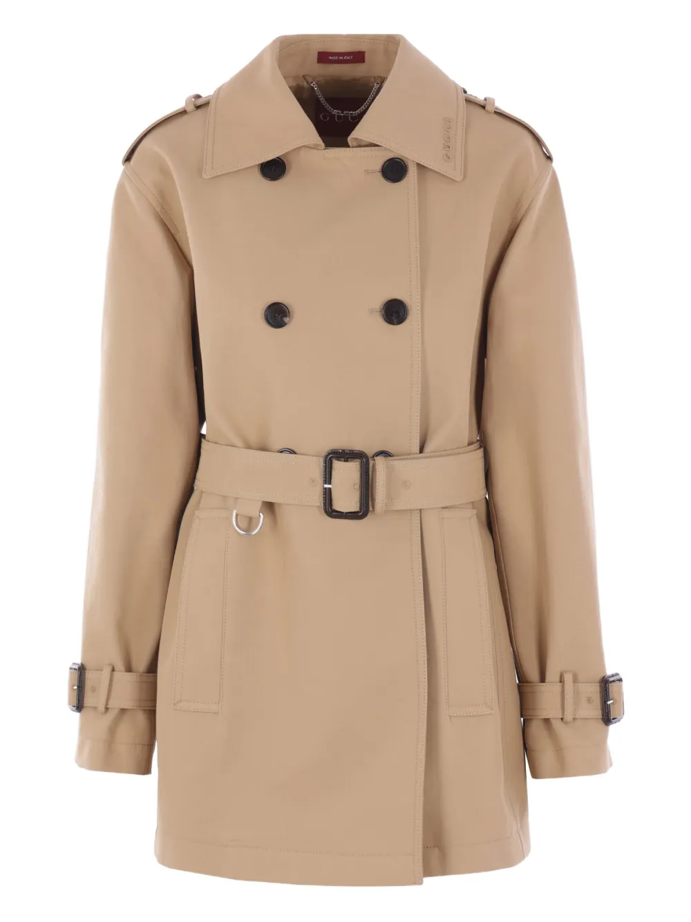 Gucci double-breasted belted trench coat | Neutrals | Image 1