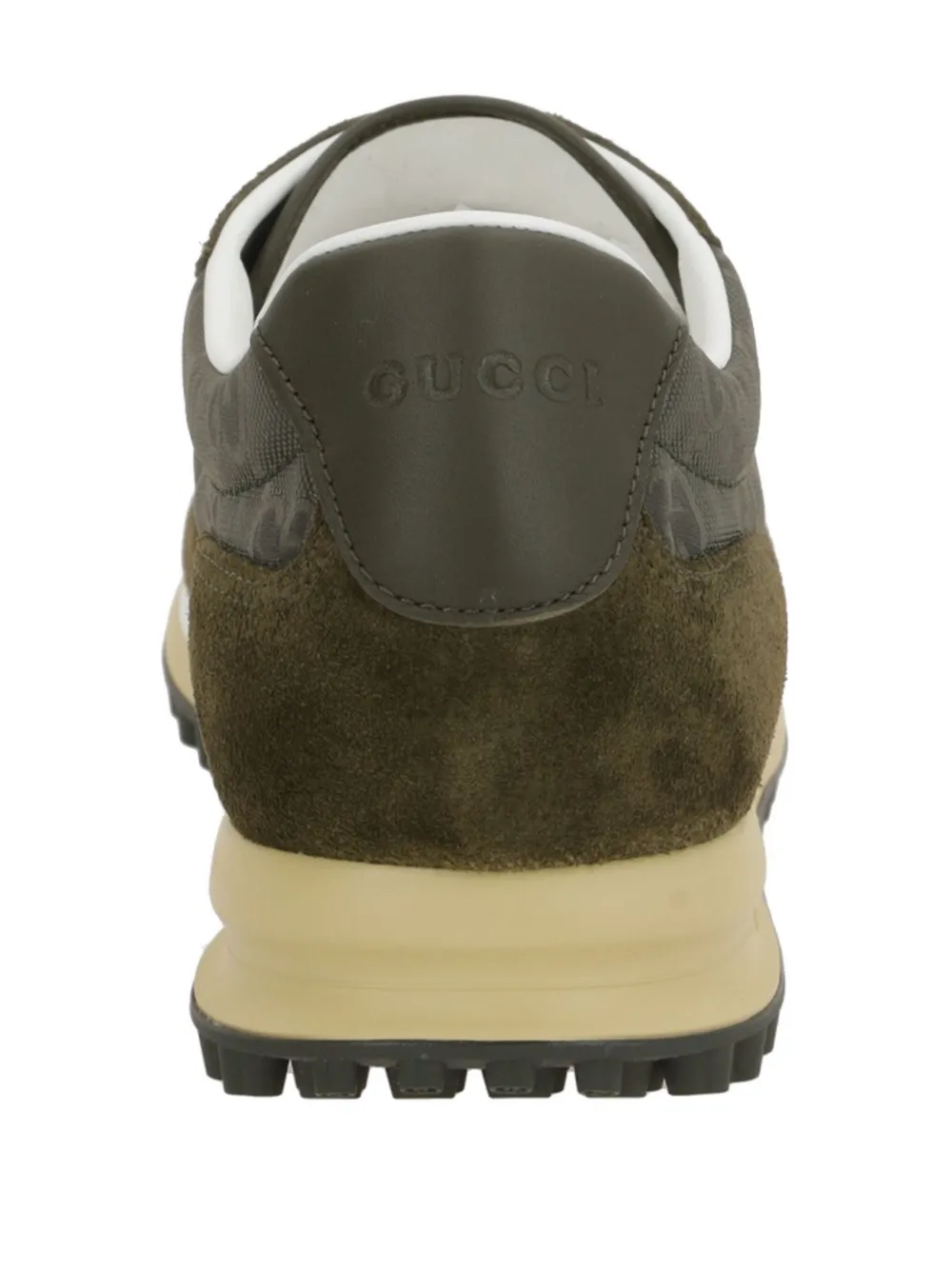 Gucci Round Toe Suede Panels Rubber Sole Sneakers In Multi