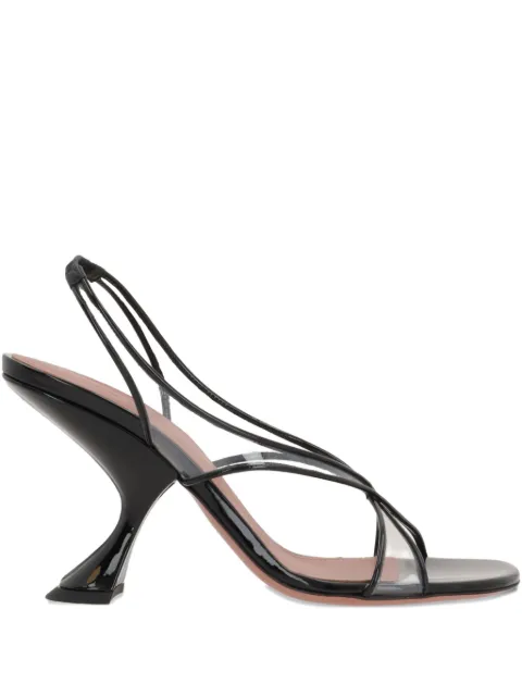 Amina Muaddi Lena 90MM patent-leather slingback sandals
