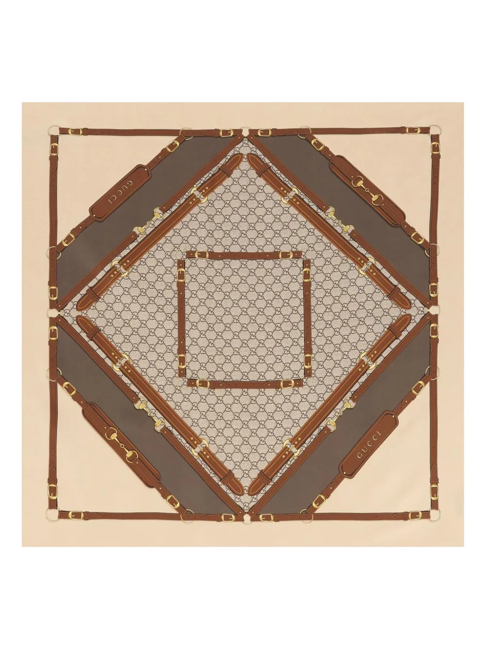 Gucci Buckle-print Scarf In Multi