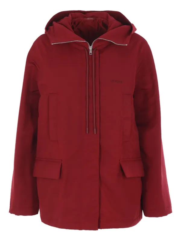Gucci Chaqueta Con Capucha y Logo Rojo FARFETCH ES