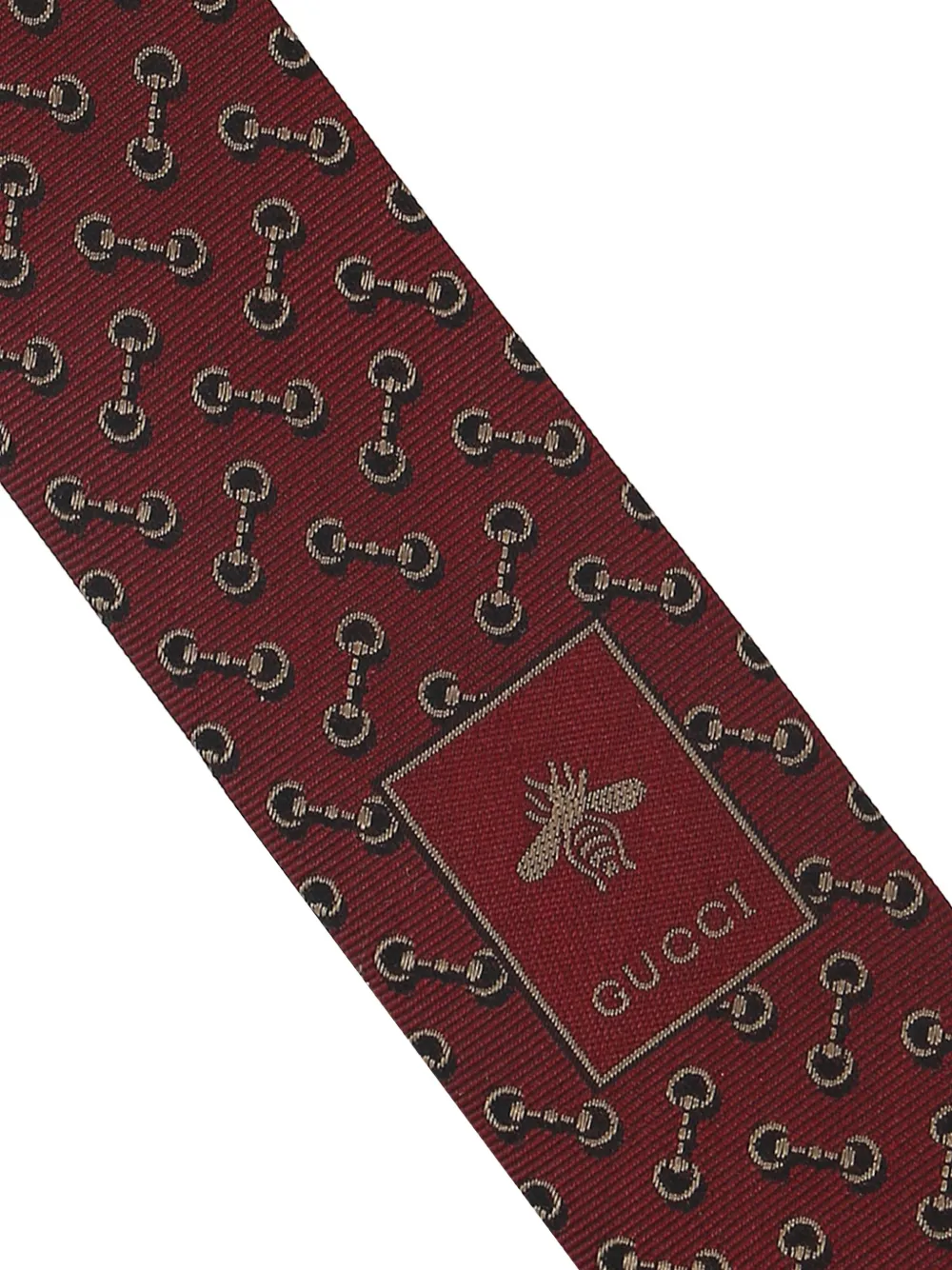 Gucci Horsebit stropdas met patroon Bruin