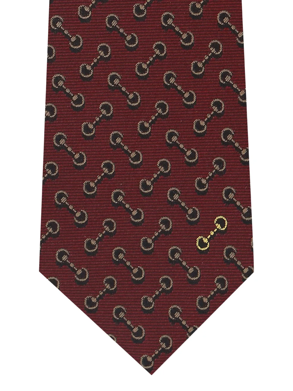 Gucci Horsebit stropdas met patroon Bruin