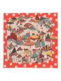 RUMISU printed polka-dot scarf - Red