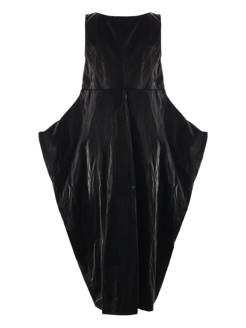 Maria Calderara Rubberised Midi Dress In Black