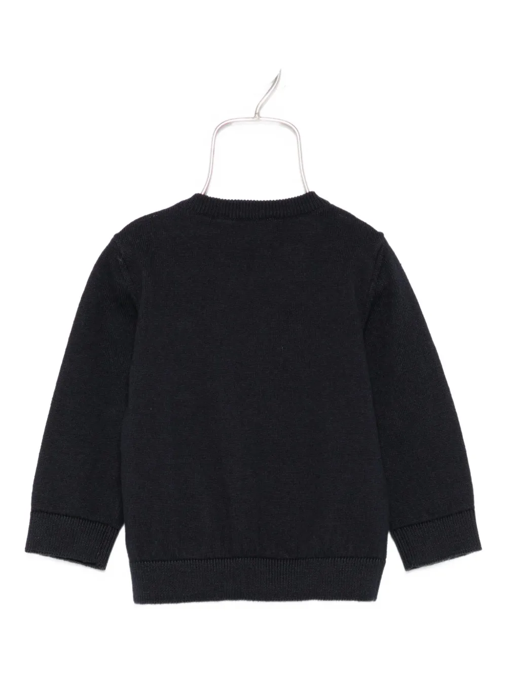 Emporio Armani Kids eagle-logo button-detail sweater Blauw