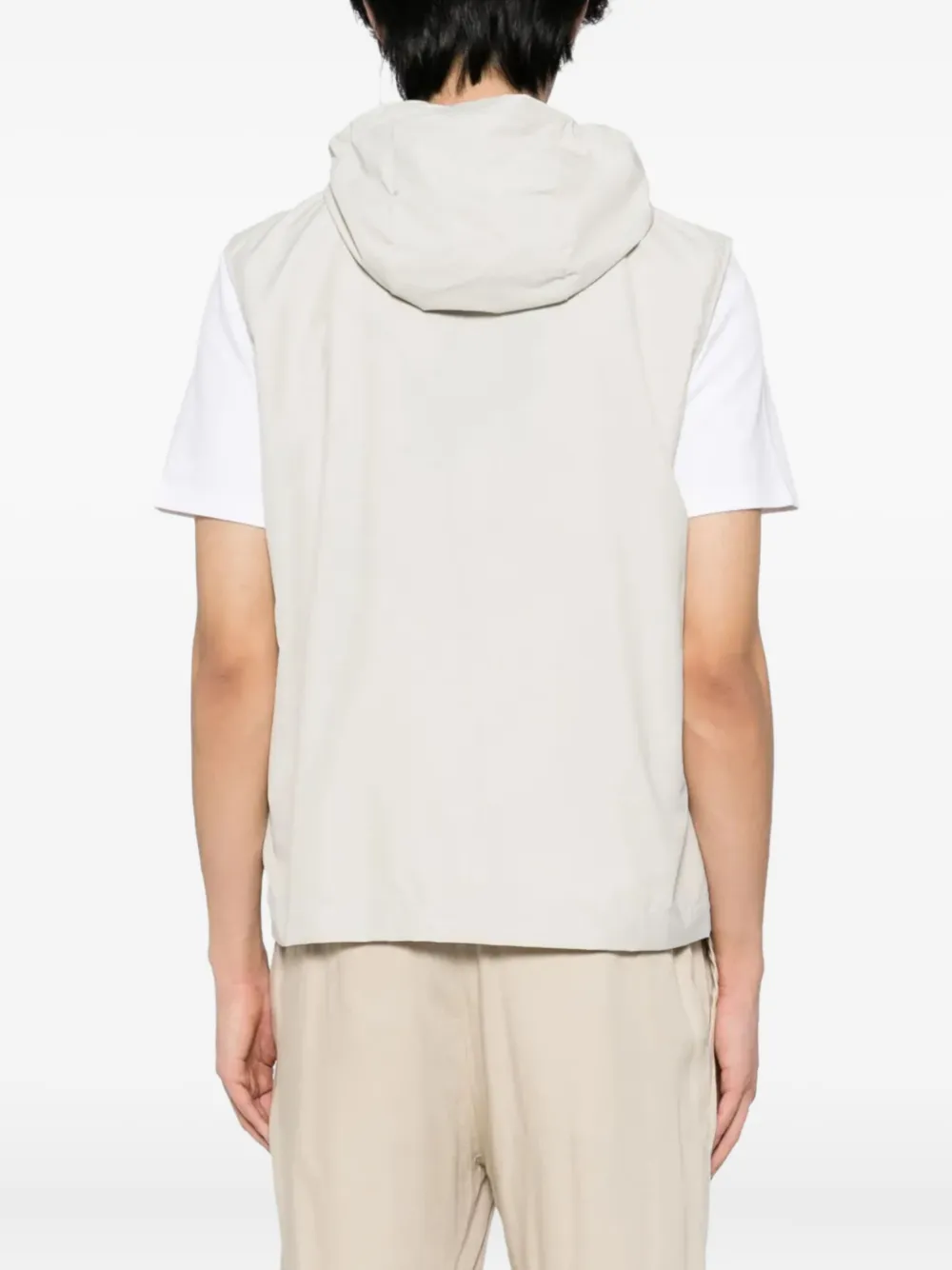 Eleventy Hooded Zip-front Gilet In Neutral