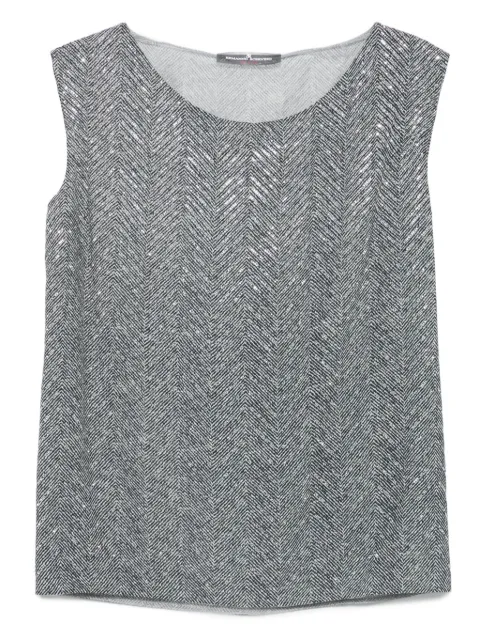 Ermanno Scervino top bordado con lentejuelas y motivo de espiga