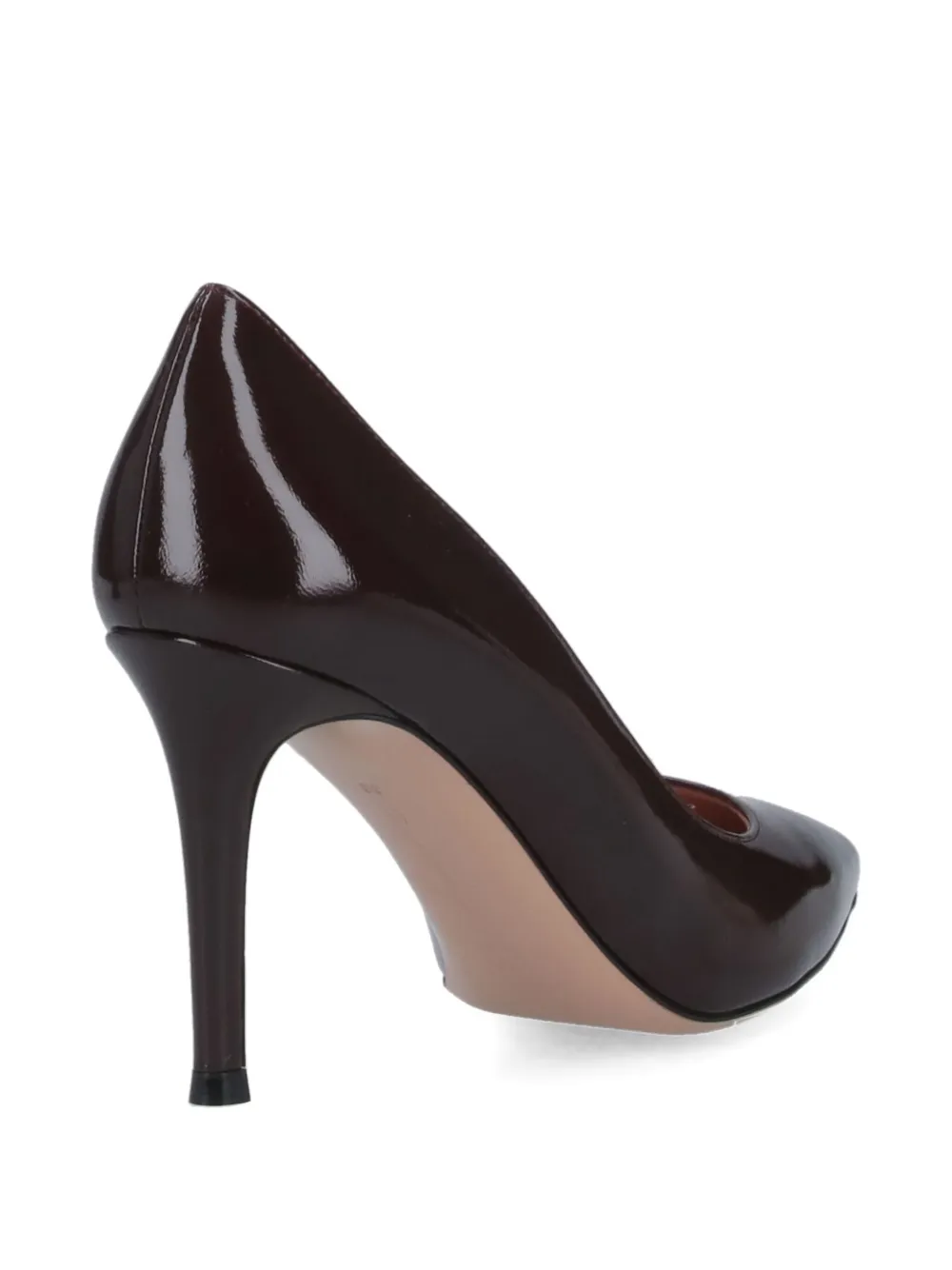 Gianvito Rossi 85mm patent leather pointed-toe pumps Brown