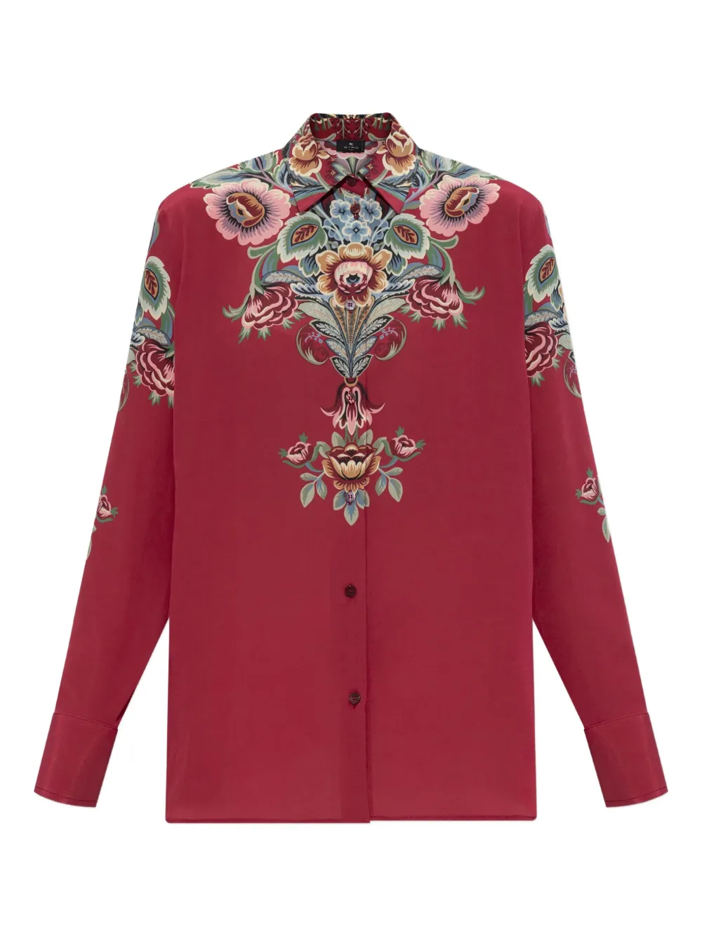 ETRO floral-print silk shirt Roze
