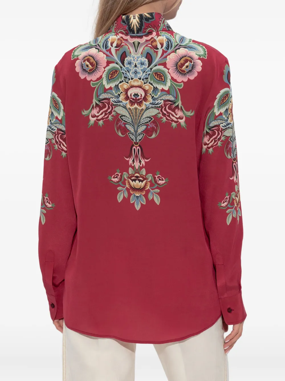 ETRO floral-print silk shirt Roze