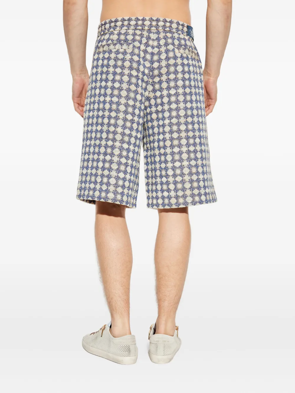 AMIRI geometric-pattern drawstring shorts Blauw