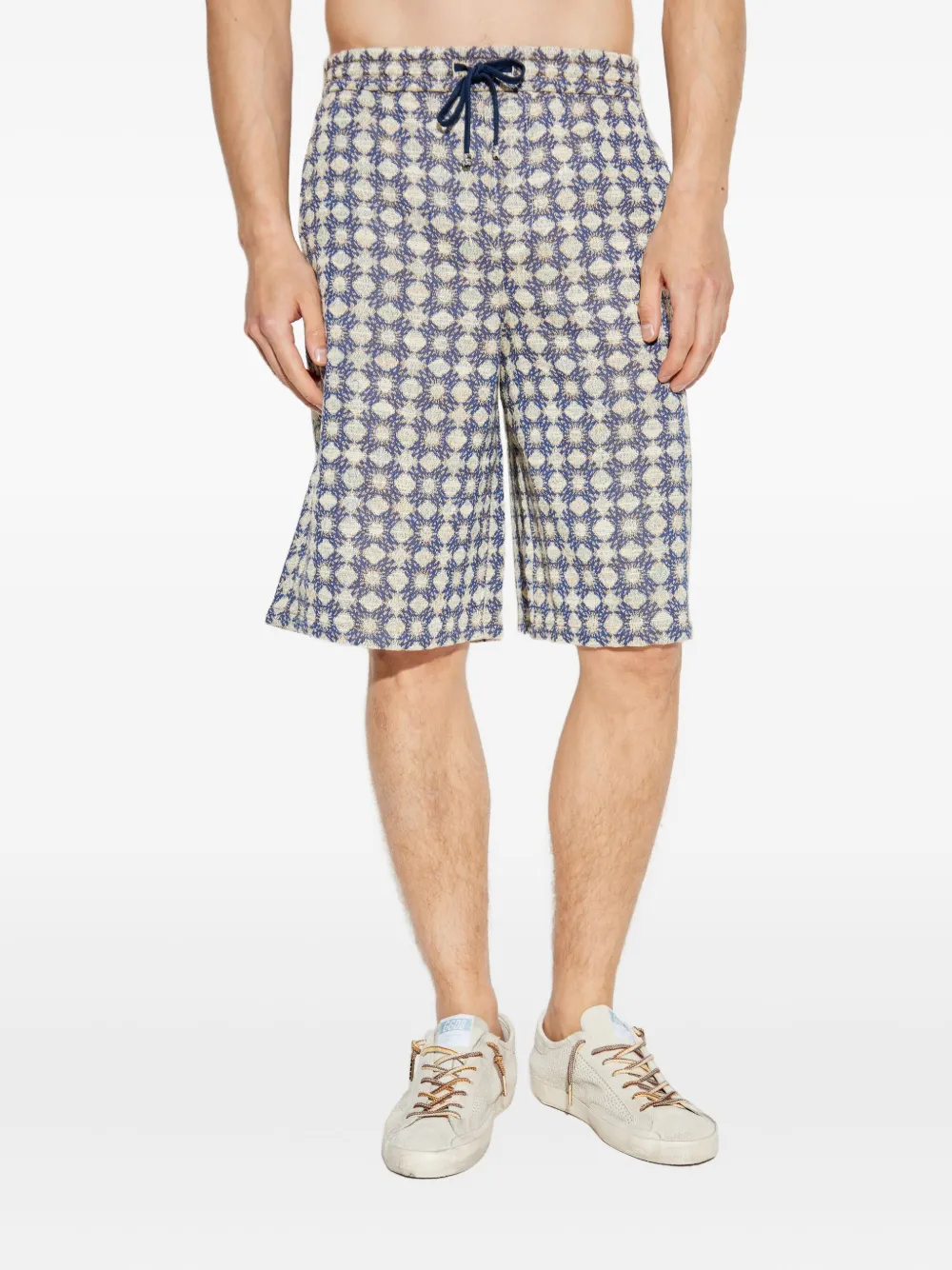 AMIRI geometric-pattern drawstring shorts Blauw