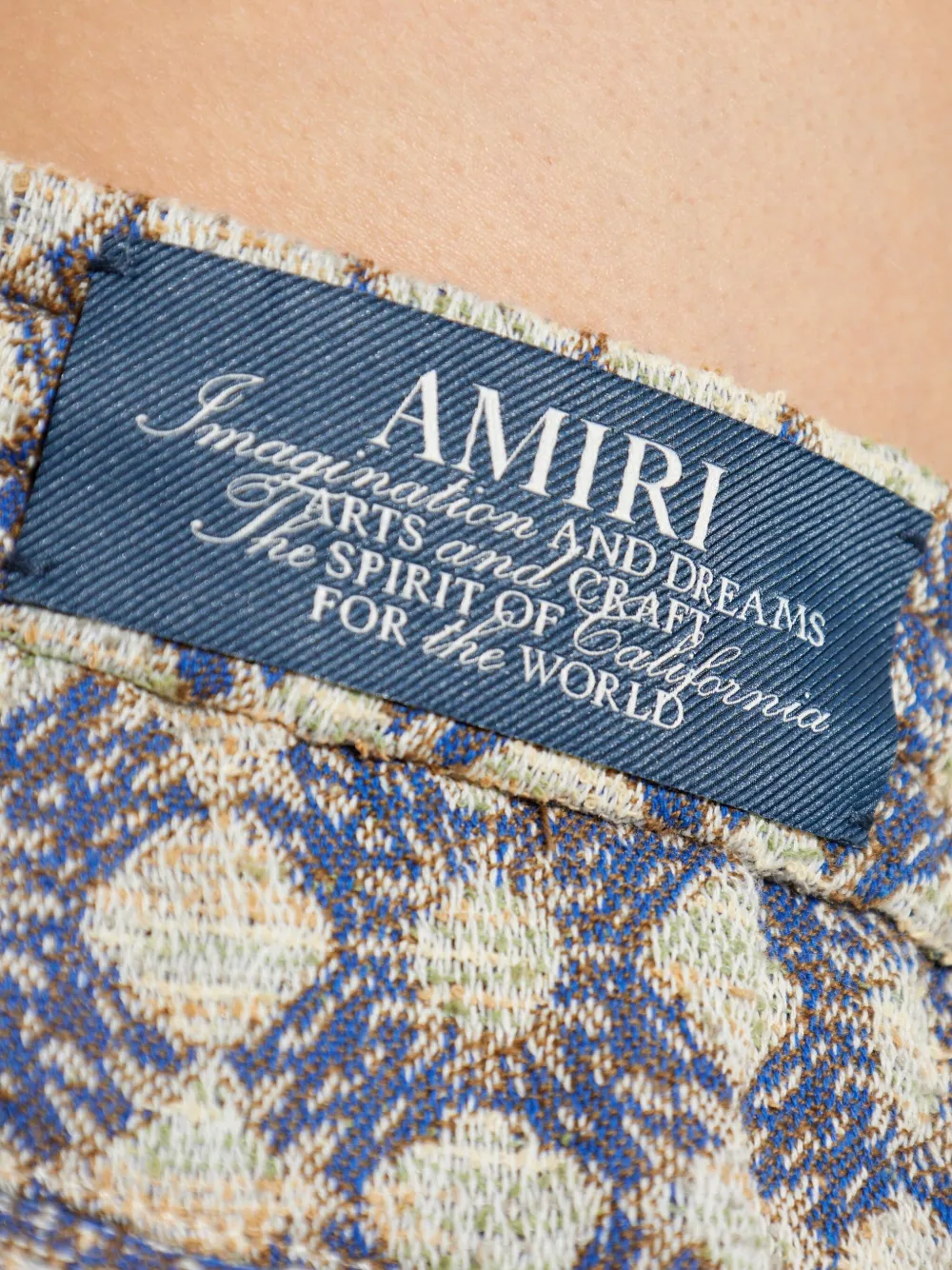 AMIRI geometric-pattern drawstring shorts Blauw