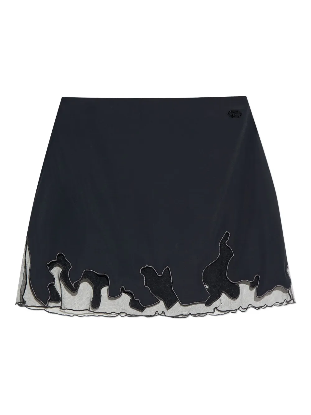 Diesel O-Lane-R1 tulle insert mini skirt Zwart