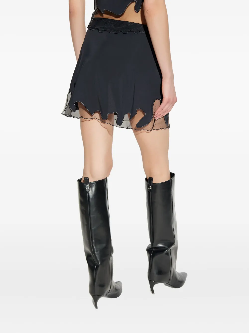 Diesel O-Lane-R1 tulle insert mini skirt Zwart
