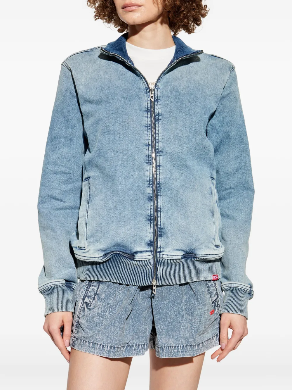 Diesel zip-front denim jacket Blauw