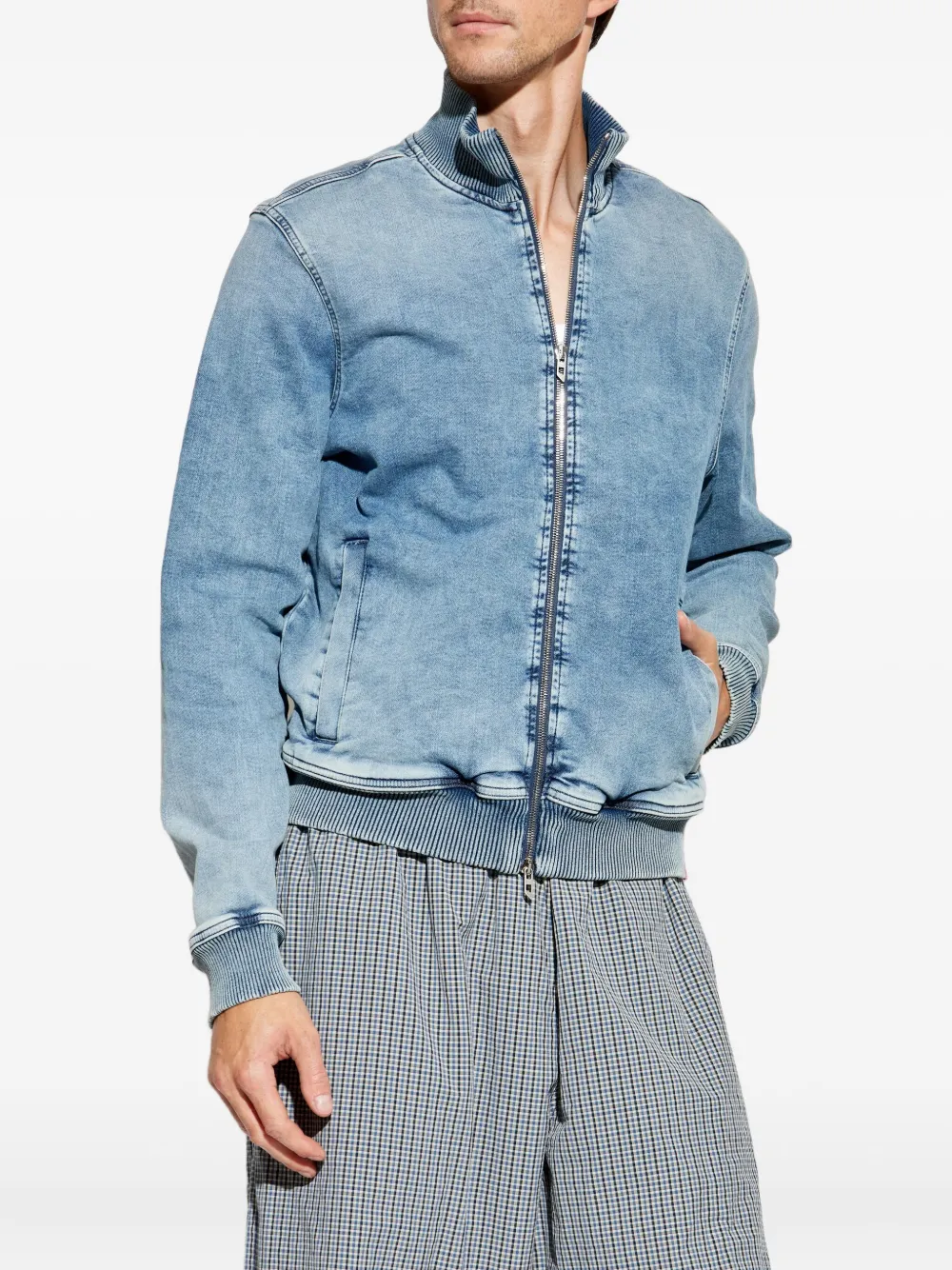 Diesel zip-front denim jacket Blauw