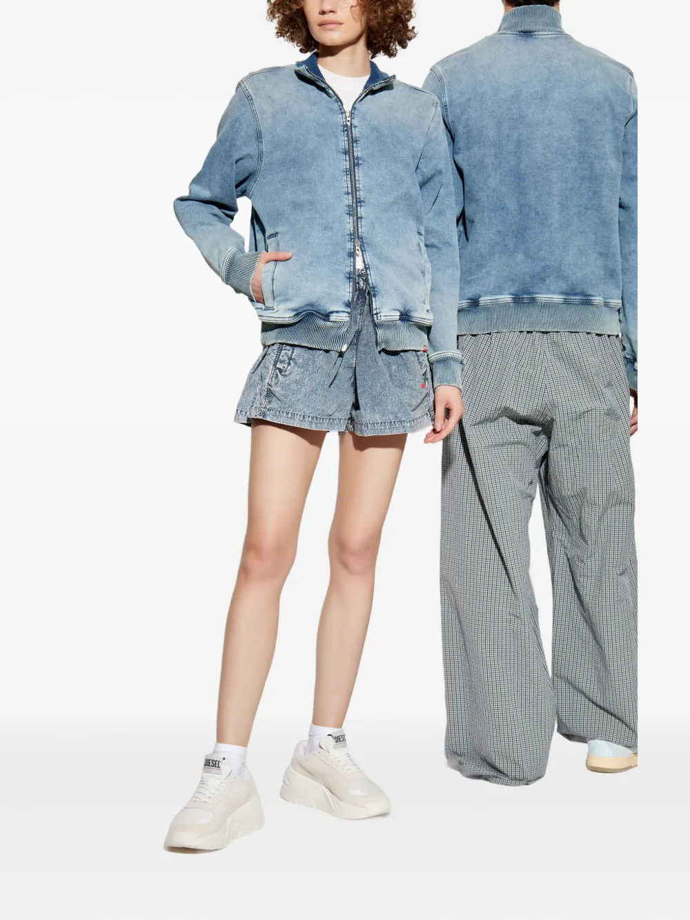 Diesel zip-front denim jacket Blauw