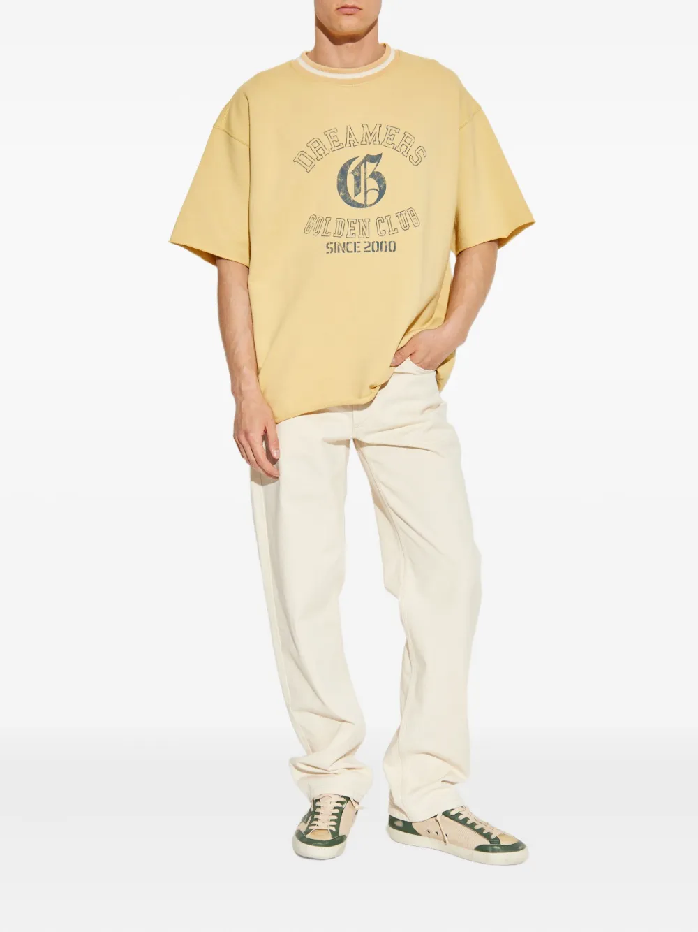 Golden Goose Sweater met grafische print en korte mouwen Geel