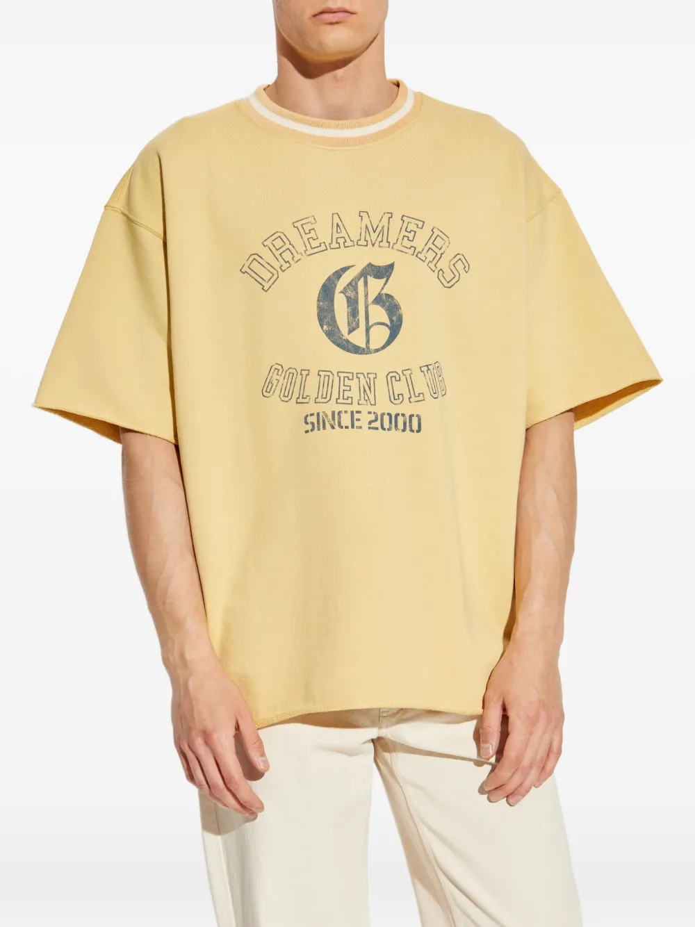 Golden Goose Sweater met grafische print en korte mouwen Geel