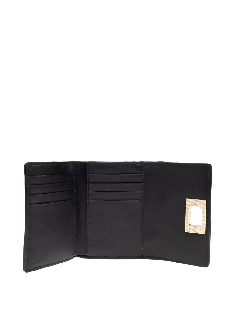 Furla quilted clasp wallet Zwart