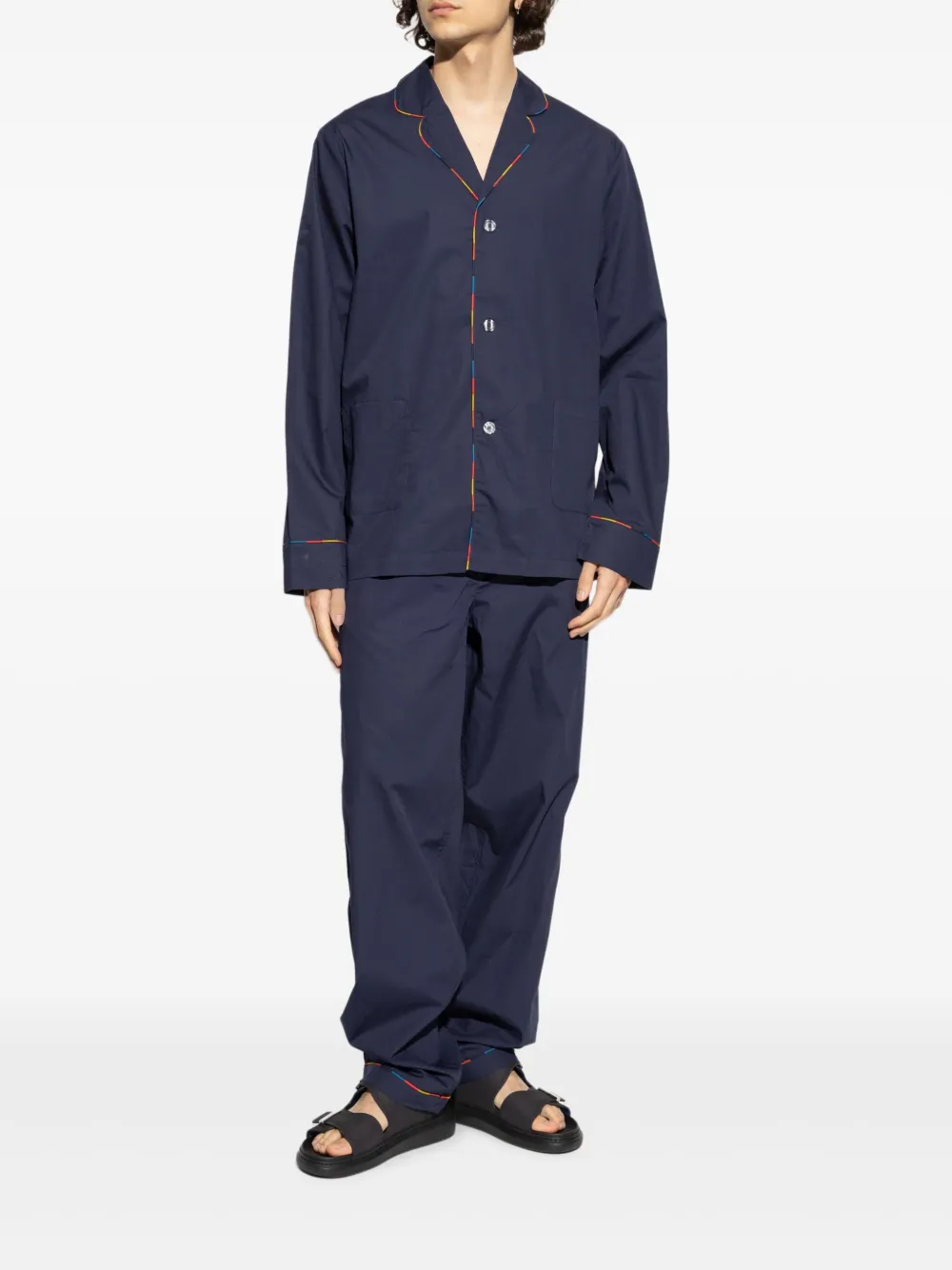 Paul Smith Pyjama met torchon afwerking Blauw