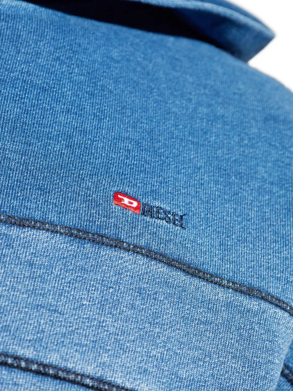 Diesel S-Blaxt-Hood-Zip-New sweater met capuchon en rits Blauw