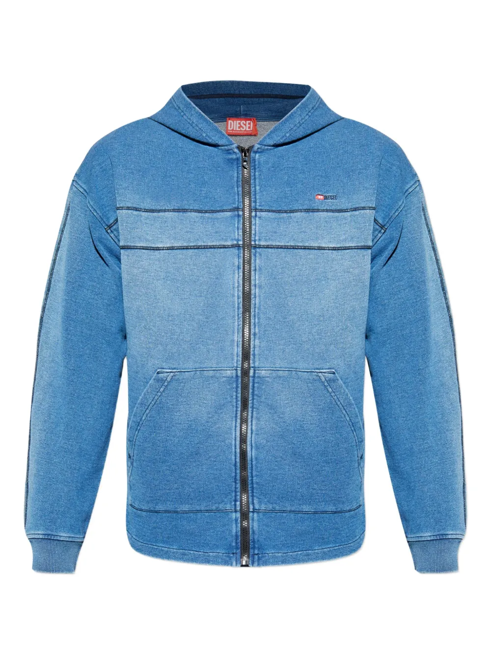 Diesel S-Blaxt-Hood-Zip-New sweater met capuchon en rits Blauw