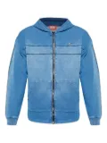 Diesel S-Blaxt-Hood-Zip-New hooded zip-up sweatshirt - Blue