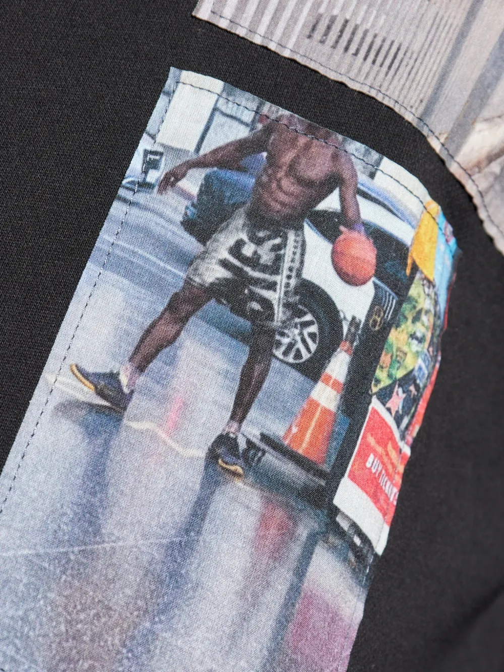 Diesel S-Boxt-Hood-T6 sweater met fotoprint en capuchon Zwart