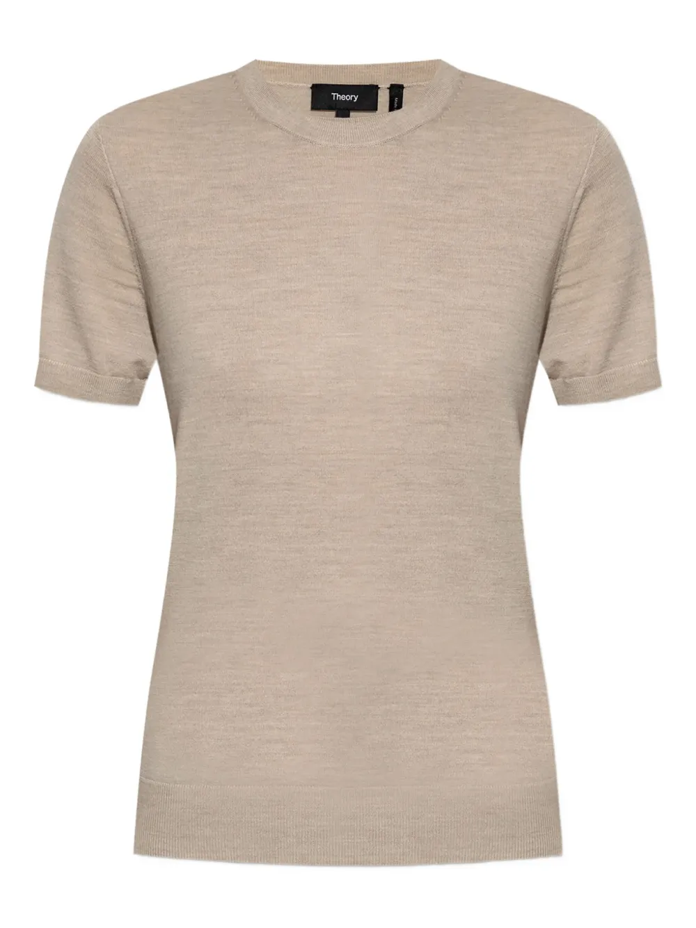 Theory short-sleeve wool T-shirt | Neutrals | Image 1
