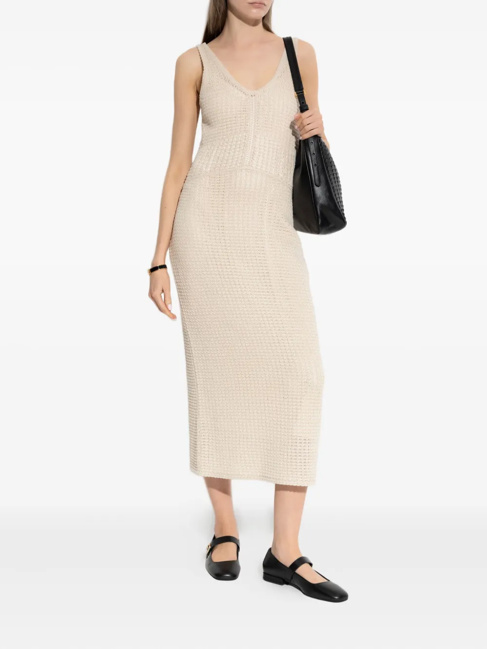 Theory Gehaakte mini-jurk Beige