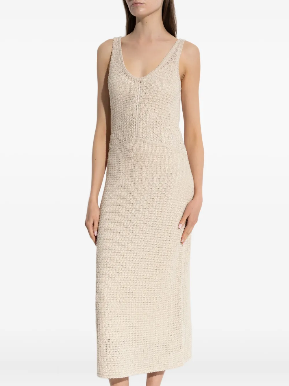 Theory Gehaakte mini-jurk Beige