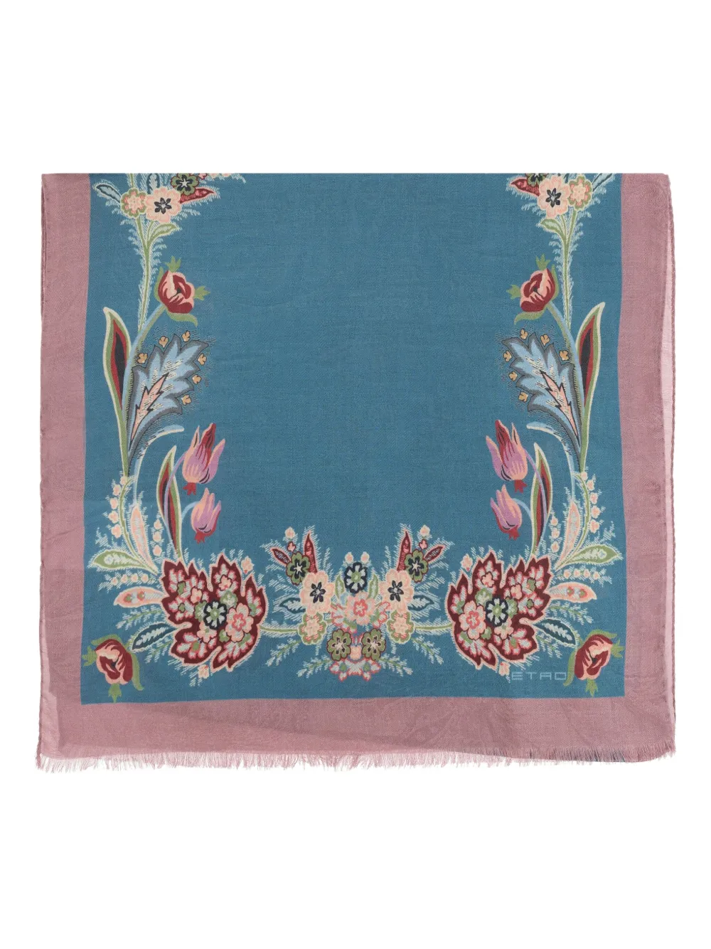 ETRO Sjaal met bloemenprint Blauw