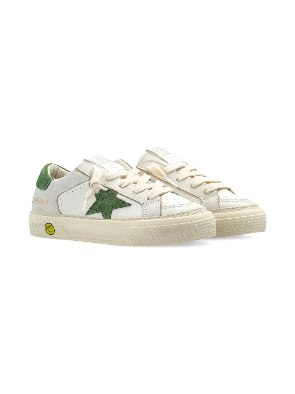 Golden Goose Kids May star-detail leather sneakers | White | Image 1