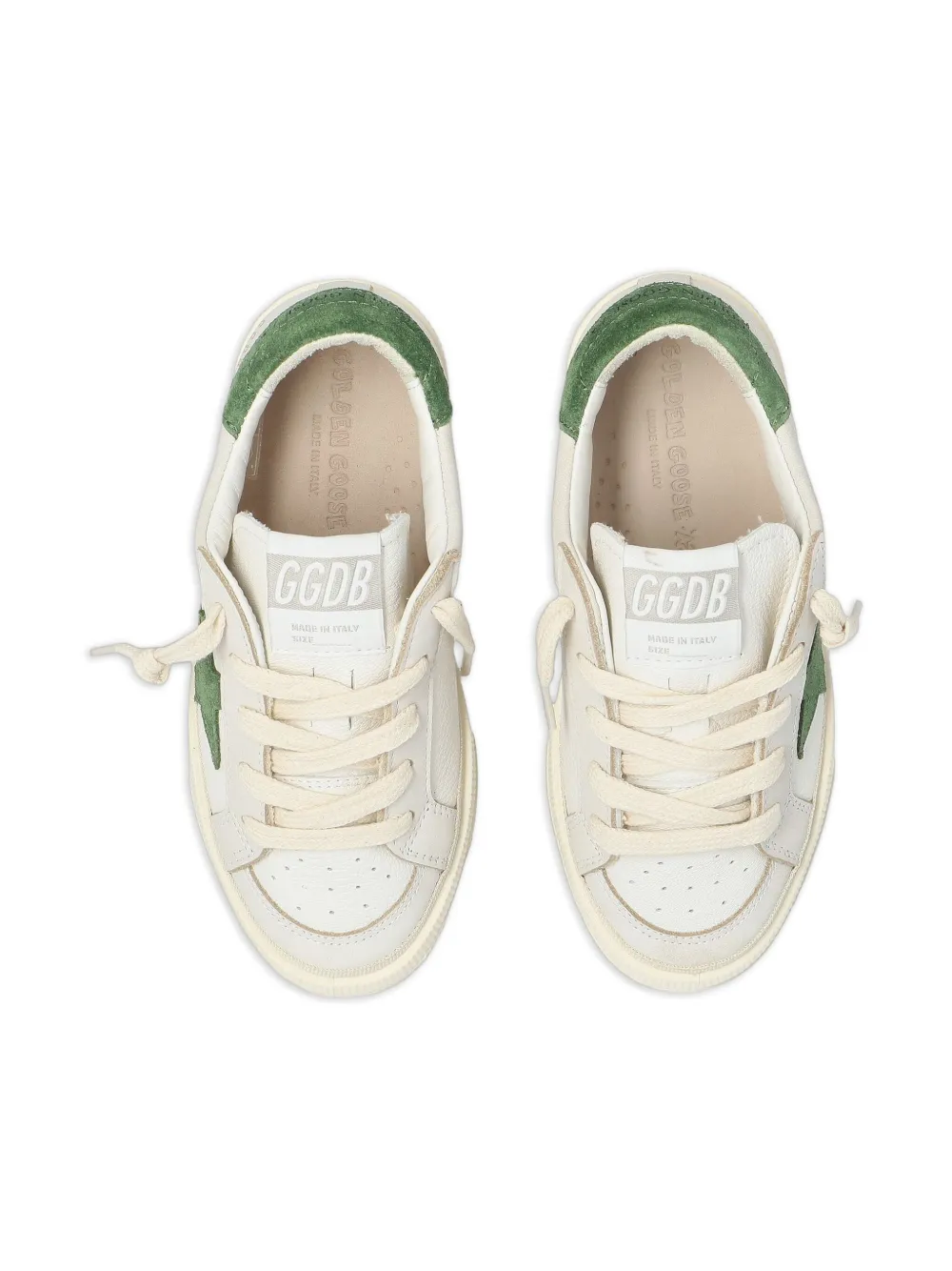 Golden Goose Kids May star-detail leather sneakers White