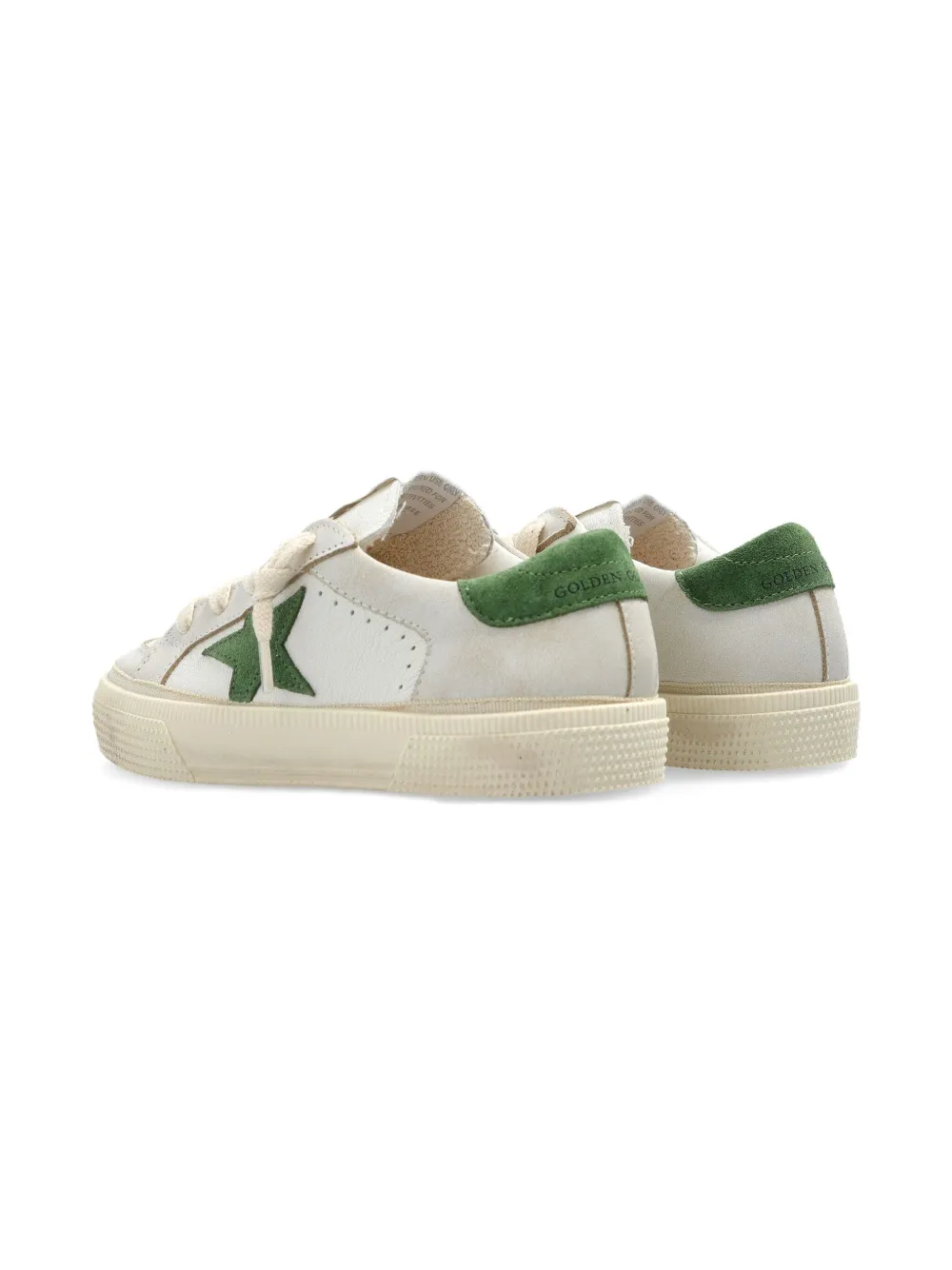 Golden Goose Kids May star-detail leather sneakers White