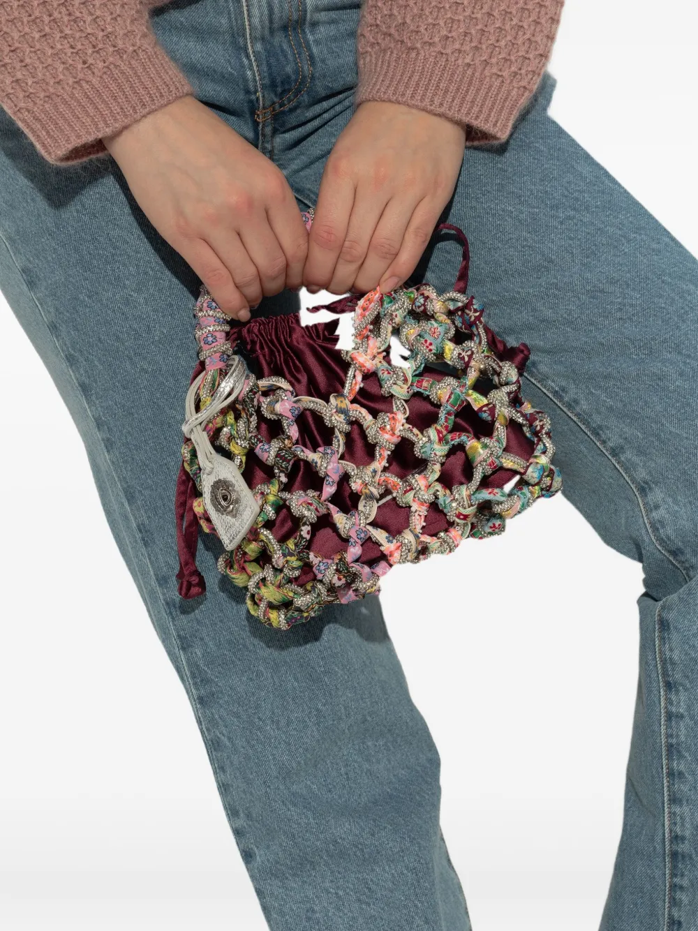 Kurt Geiger London Macramé kleine shopper Rood