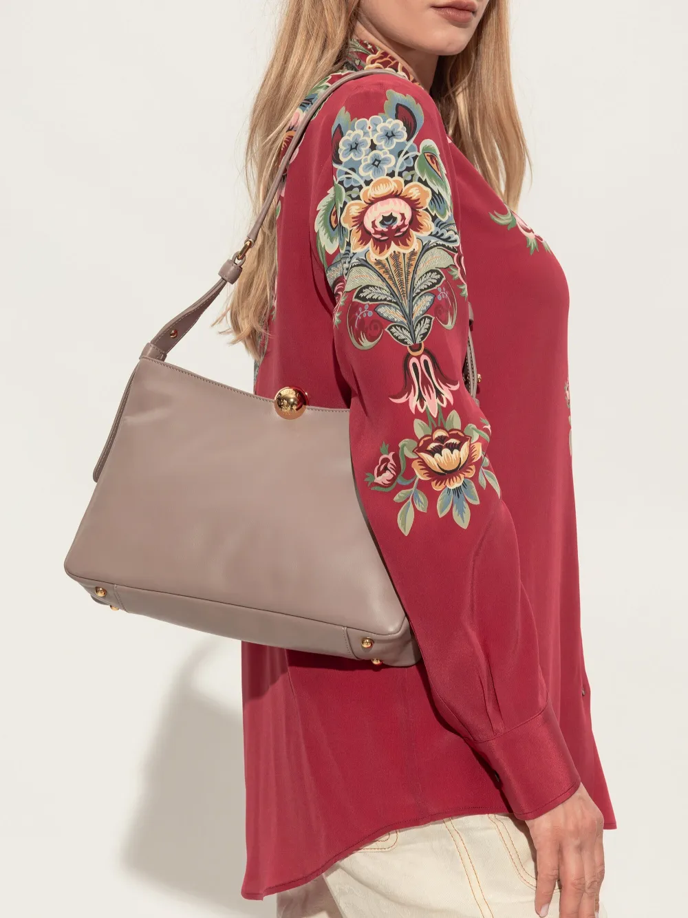 Furla Leren schoudertas Beige