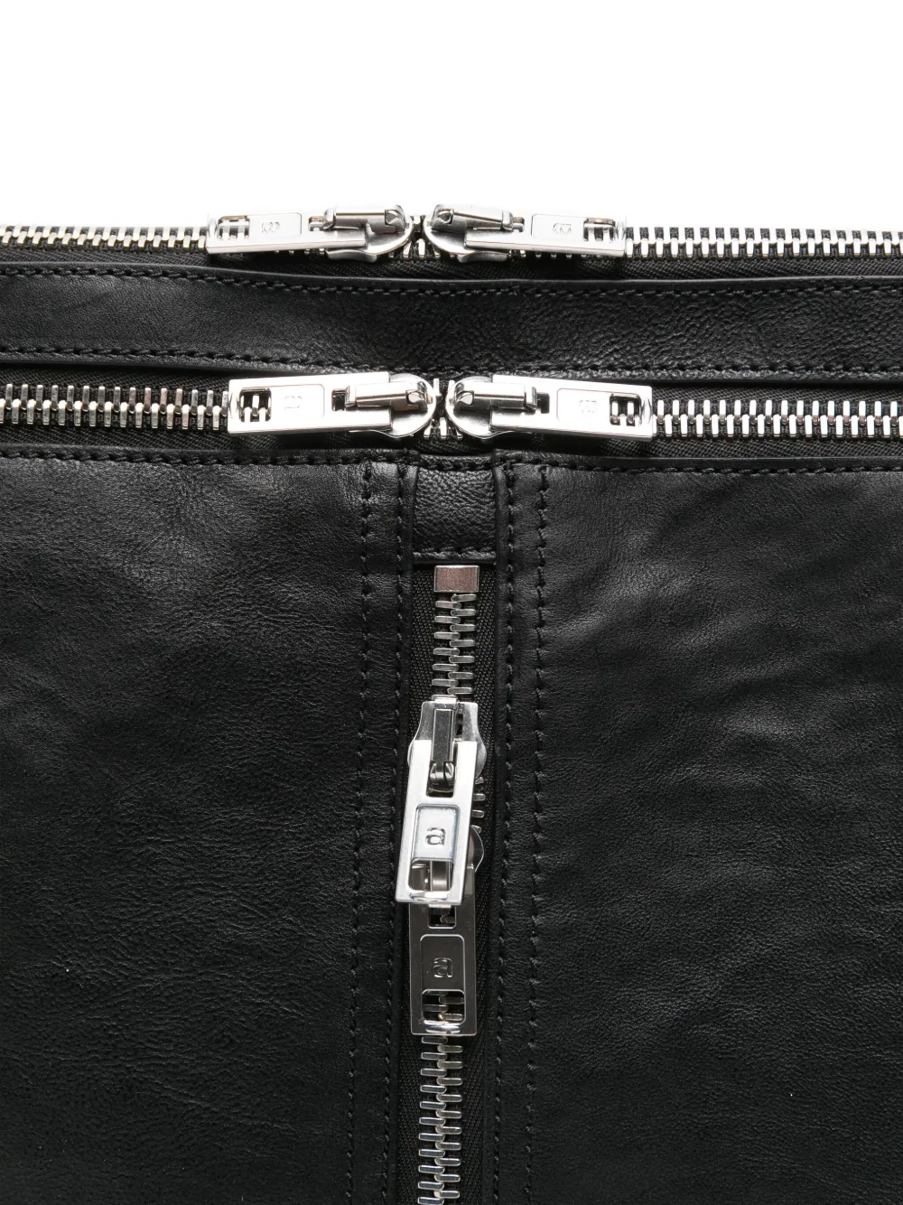 Alexander Wang Leren clutch met dubbele rits Zwart