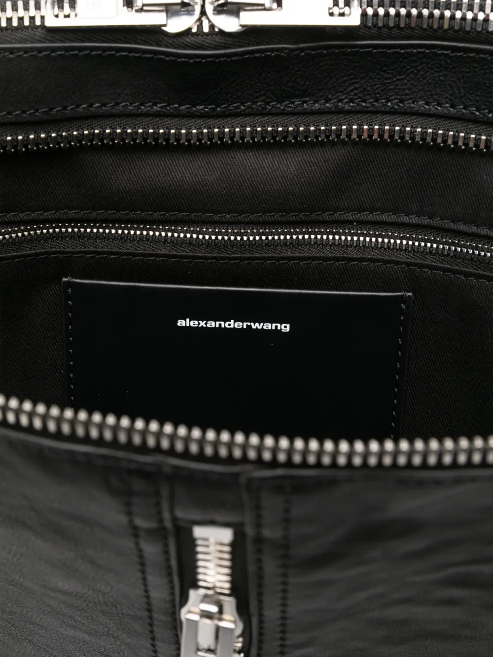 Alexander Wang Leren clutch met dubbele rits Zwart