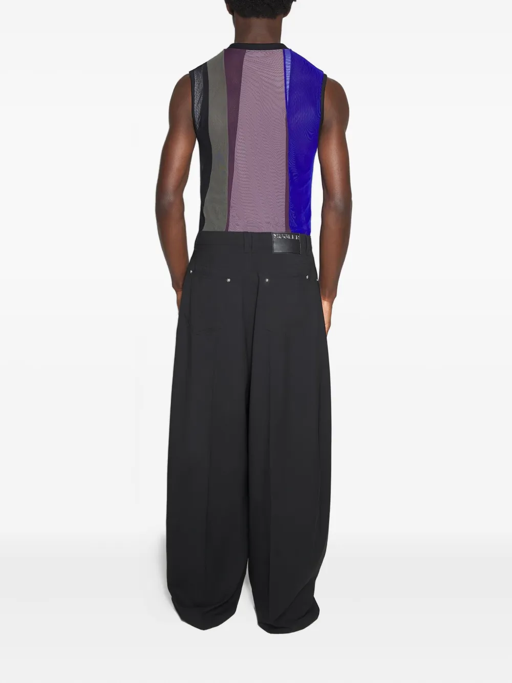Mugler Panelled Sleeveless Tank Top In Blue